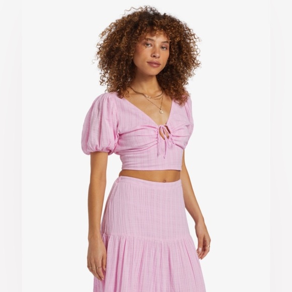 Billabong Tropic Heart - Puff Sleeve Crop Top for Women - Picture 3 of 6